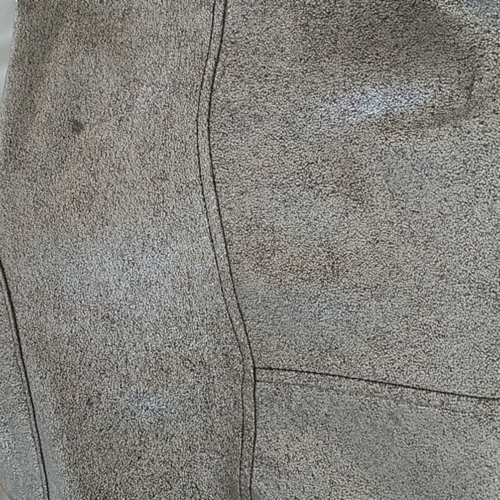 Chico's Silver Metallic Genuine Leather Moto Jacket Chico's 2 (US L or 12) - Picture 9 of 9